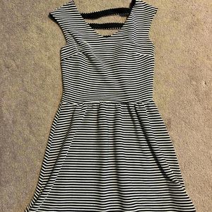 Black & White Textured Mini Dress